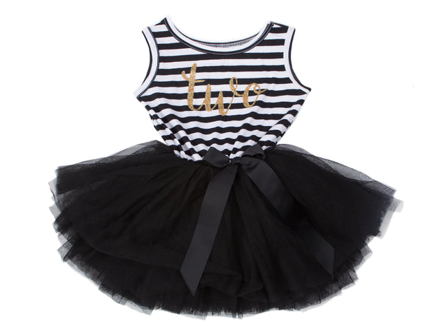 2nd Birthday Dress - Striped (Sleeveless)