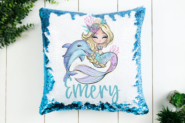 Custom mermaid pillowcase For Girls - Flip Sequin