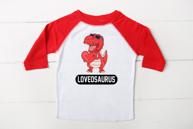 Loveosauraus Boys Valentines shirt