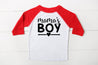 Mama's Boy Valentines red raglan shirt