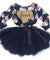 4th Birthday Dress - Floral Heart (Long Sleeve)