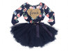 4th Birthday Dress - Floral Heart (Long Sleeve)