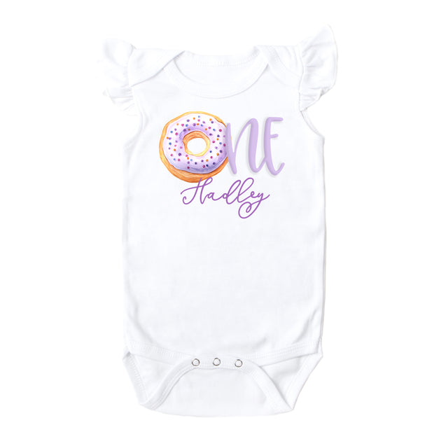 Personalized Purple Donut Onesie Toddler