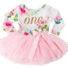 Pink Floral Gold Script Birthday Dress (1st Birthday Dress - 1st Birthday Outfit)