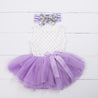 Purple Polka Dot Dress (Sleeveless) with Headband