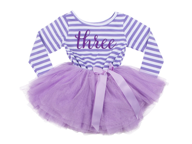 3rd Birthday Dress - Striped (Long Sleeve)