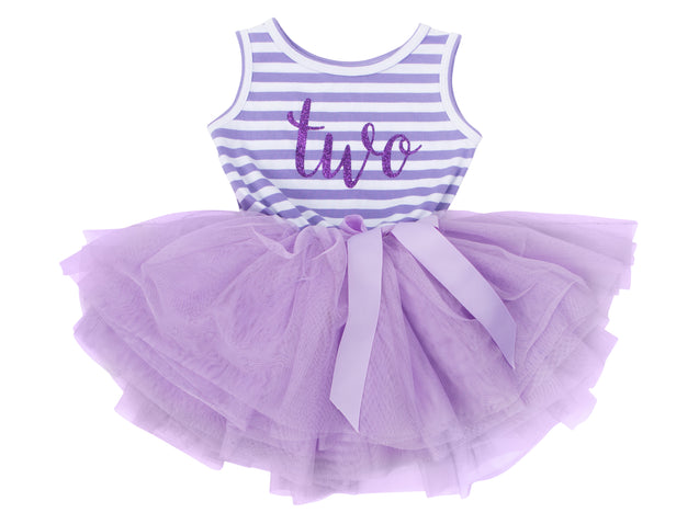 2nd Birthday Dress - Striped (Sleeveless)