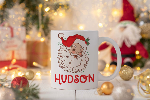Custom Santa Mugs for little girls and boys, Hot Cocoa Mug