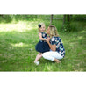 "Mommy & Me" Ladies Navy Floral Cross Neck Tee Shirt - Grace and Lucille