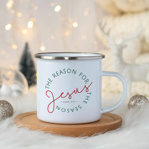 Jesus is the Reason Christmas coffee cup religious Luke 2
