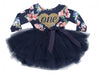 Navy Floral Heart of Gold Birthday Dress - (3rd Birthday Dress - 3rd Birthday Outfit)