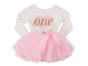 1st Birthday Dress - Polka Dot (Long Sleeve)