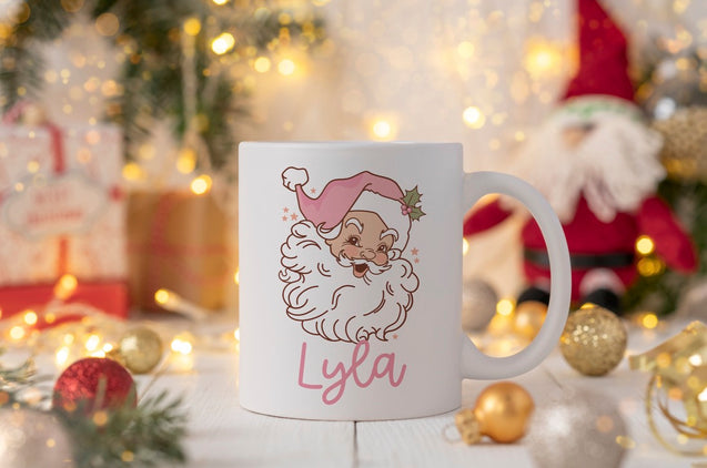 Custom Santa Mugs for little girls and boys, Hot Cocoa Mug